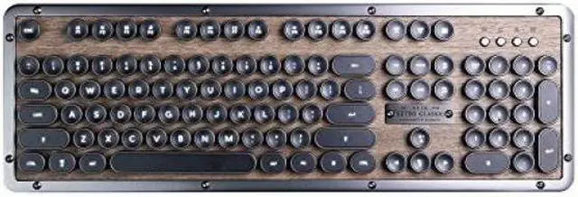 Alt view image 10 of 20 - Azio Keyboard MK-RETRO-W-01B-US Bluetooth Retro Classic Mechanical Keyboard Elwood