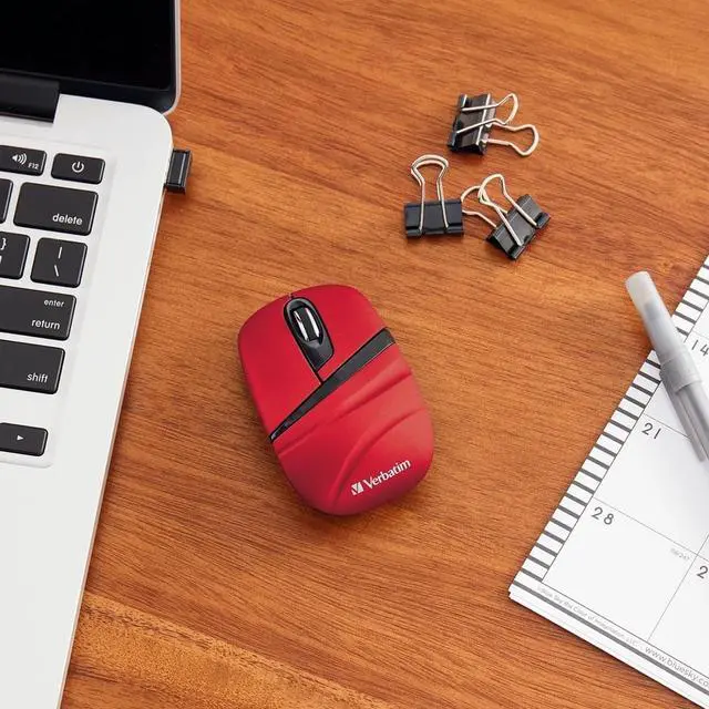 Alt view image 3 of 15 - Verbatim Wireless Mini Travel Mouse, Commuter Series - Red