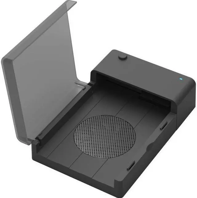 Alt view image 8 of 9 - SABRENT EC-DFFN 2.5" & 3.5" SATA USB 3.0 USB 3.0 to SATA External Hard Drive Lay-Flat Docking Station with Built-in Cooling Fan