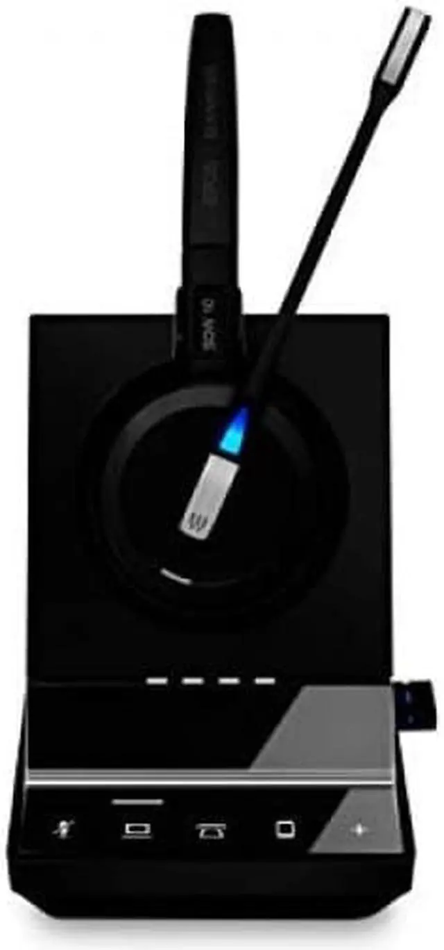 Alt view image 3 of 20 - EPOS IMPACT SDW 5016 1000621 Single-Sided Wireless DECT Headset for Desk Phone Softphone/PC& Mobile Phone Connection Dual Microphone Ultra Noise-Canceling, Black, 3 inches