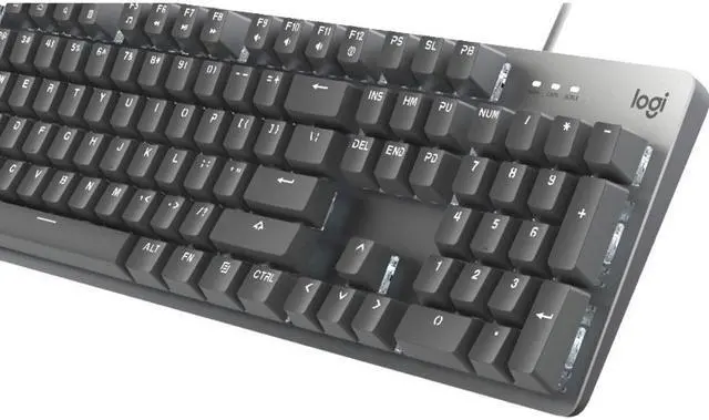 Alt view image 2 of 9 - Logitech K845 Mechanical Illuminated Keyboard, Strong Adjustable Tilt Legs, Full Size, Aluminum Top Case, 104 Keys, USB Corded, Windows (TTC Red Switches)