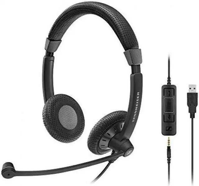Alt view image 2 of 19 - EPOS SC 75 USB MS (1000635) - Double-Sided Business Headset | For Skype for Business, with Mobile Phone, Tablet, Softphone, and PC | HD Sound & Noise-Cancelling Microphone (Black)