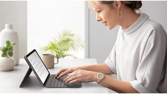 Alt view image 6 of 20 - Logitech Folio Touch iPad Keyboard Case with Trackpad and Smart Connector for iPad Pro 11-inch (1st, 2nd, 3rd Generation) - Grey