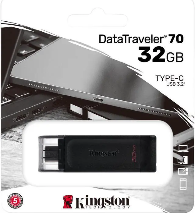 Alt view image 5 of 19 - 32GB Kingston DataTraveler 70 USB-C Flash Drive