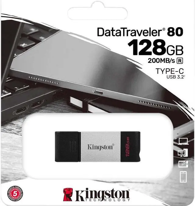 Alt view image 12 of 18 - KINGSTON 128GB USB-C 3.2 DATATRAVELER 80