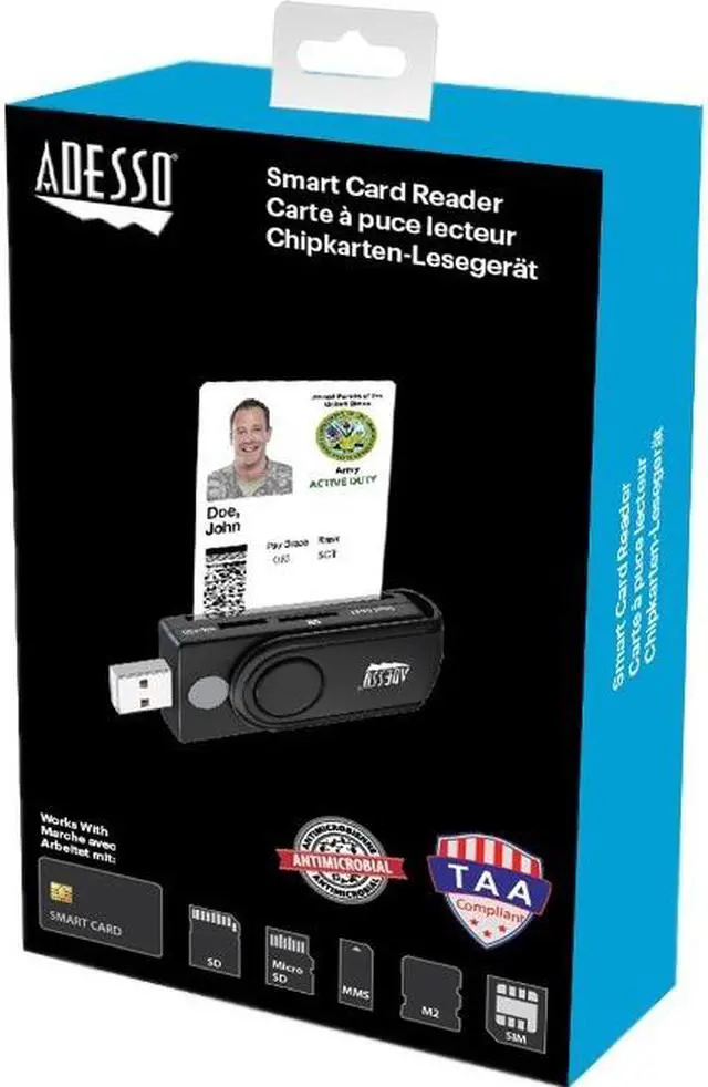 Alt view image 5 of 17 - Adesso SCR-200 Smart Card Reader SCR200