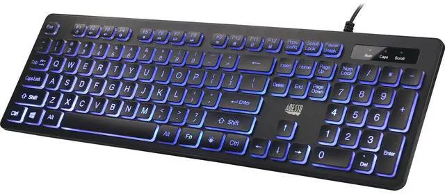 Alt view image 3 of 20 - ADESSO AKB-139EB ADESSO 2X LARGE PRINT , ON AND OFF ILLIMINATED BACKLIGHT USB KEYBOARD, INTERNE