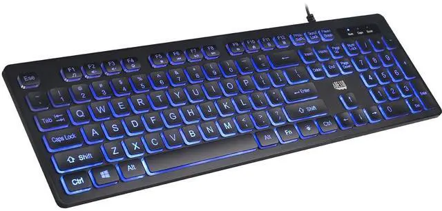 Alt view image 7 of 20 - ADESSO AKB-139EB ADESSO 2X LARGE PRINT , ON AND OFF ILLIMINATED BACKLIGHT USB KEYBOARD, INTERNE