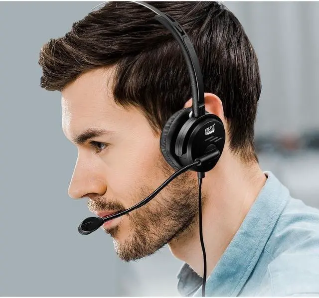 Alt view image 5 of 20 - Adesso Xtream P1 USB Wired Multimedia Headset with Microphone Monaural Over the Head Black XTREAMP1
