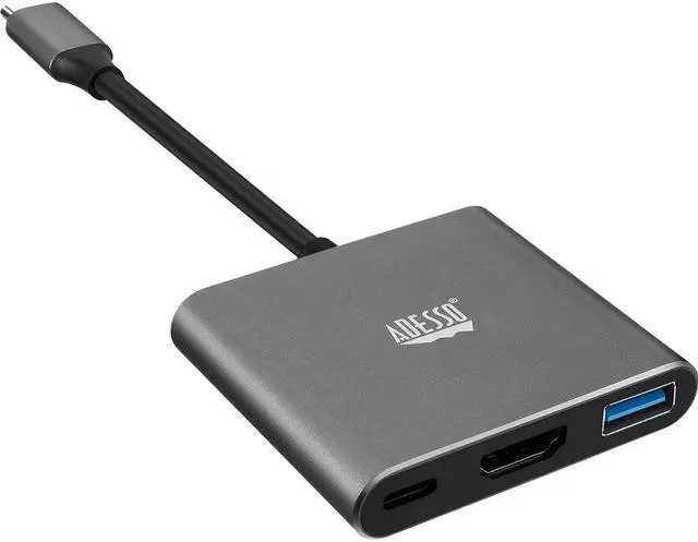 Alt view image 3 of 20 - Adesso 3-IN-1 USB-C Multi-Port Docking Station TAA Compliant AUH4010