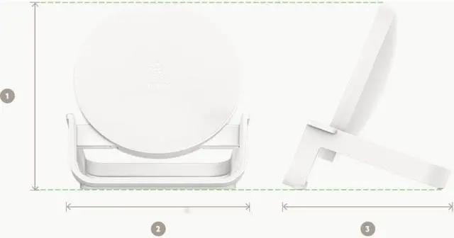Alt view image 5 of 20 - BELKIN WIB001ttWH BOOST CHARGE White Wireless Charging Stand 10W