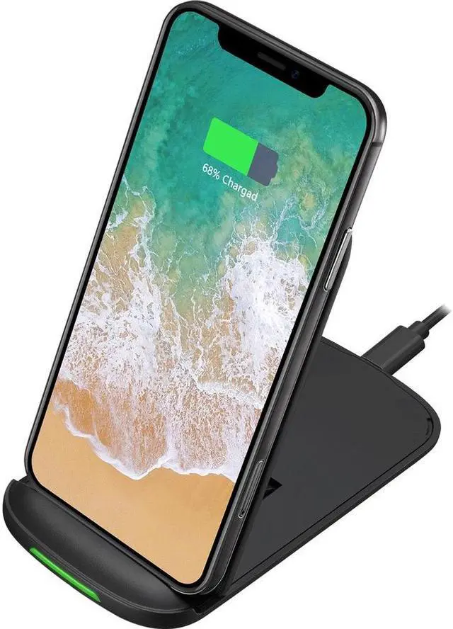 Alt view image 8 of 19 - Adesso 10W Max Qi-Certified 2-Coil Foldable Wireless Charging Stand AUH1020