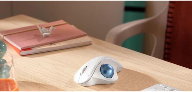 Alt view image 3 of 20 - Logitech ERGO M575 Wireless Trackball Mouse - Easy thumb control, precision and smooth tracking, ergonomic comfort design, for Windows, PC and Mac with Bluetooth and USB capabilities - Off White