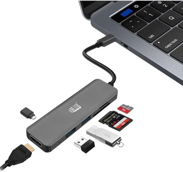 Alt view image 7 of 20 - Adesso 6-in-1 USB-C Multi-Port Docking Station TAA Compliant AUH4020