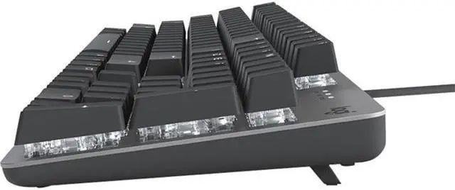Alt view image 5 of 9 - Logitech K845 Mechanical Illuminated Keyboard, Strong Adjustable Tilt Legs, Full Size, Aluminum Top Case, 104 Keys, USB Corded, Windows (TTC Red Switches)