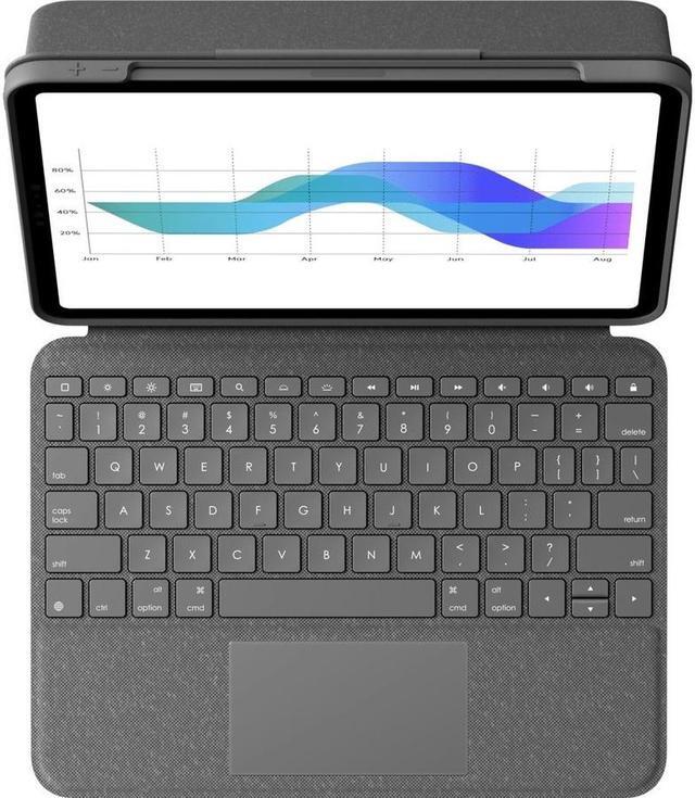 Alt view image 9 of 20 - Logitech Folio Touch iPad Keyboard Case with Trackpad and Smart Connector for iPad Pro 11-inch (1st, 2nd, 3rd Generation) - Grey