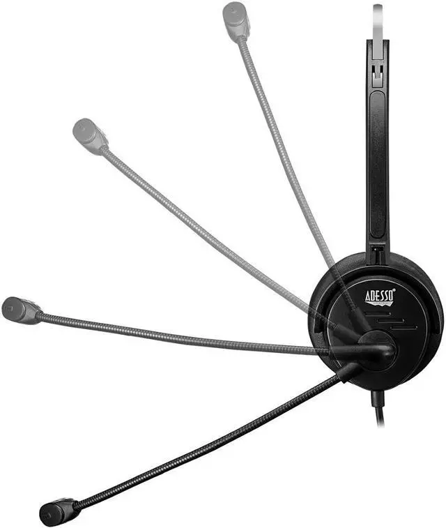 Alt view image 9 of 20 - Adesso Xtream P1 USB Wired Multimedia Headset with Microphone Monaural Over the Head Black XTREAMP1
