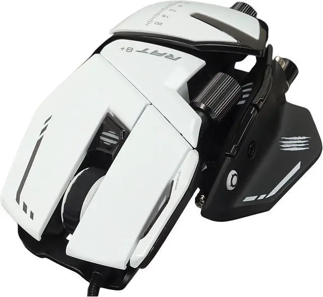 Alt view image 4 of 16 - MAD CATZ R.A.T. 8+ Optical Gaming Mouse - White (MR05DCAMWH00)