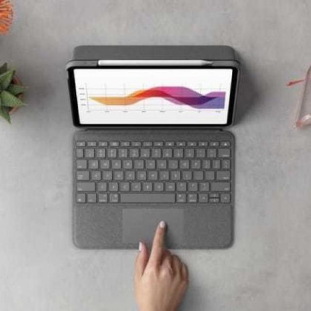 Alt view image 8 of 20 - Logitech Folio Touch iPad Keyboard Case with Trackpad and Smart Connector for iPad Pro 11-inch (1st, 2nd, 3rd Generation) - Grey