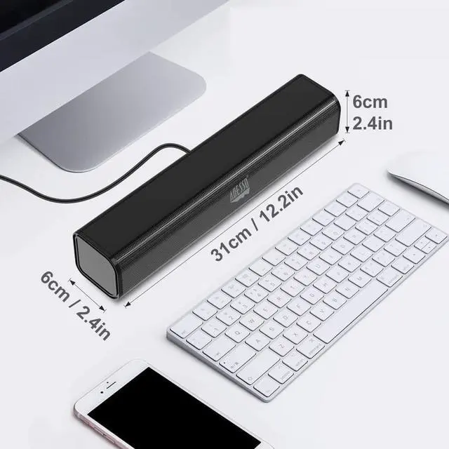 Alt view image 8 of 20 - Adesso Speaker Xtream S5 USB Sound Bar Speaker 5Wx2 4ohm 160hz18khz 6ft RTL