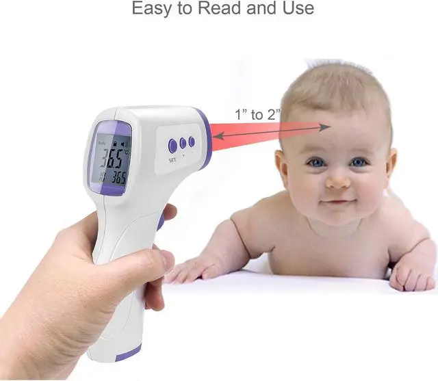 Alt view image 6 of 13 - Adesso PPE-200 Non-Contact Infrared Forehead Thermometer