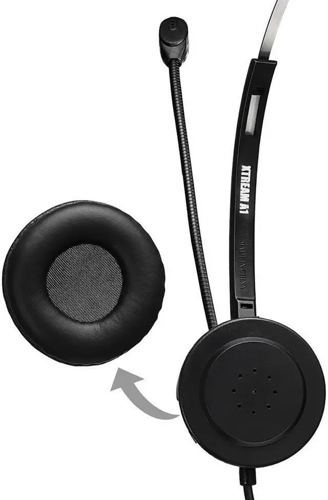 Alt view image 7 of 20 - Adesso Xtream P1 USB Wired Multimedia Headset with Microphone Monaural Over the Head Black XTREAMP1