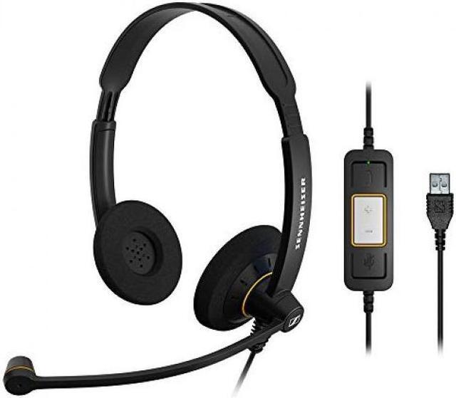 Alt view image 4 of 6 - Sennheiser SC60 USB Binaural Headset for Microsoft Lync, Black