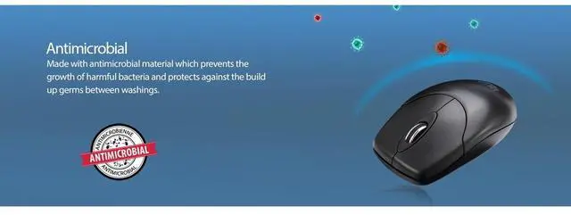 Alt view image 7 of 10 - Adesso M60 Antimicrobial 2.4GHz Wireless Optical Mouse With Metal Scroll Wheel