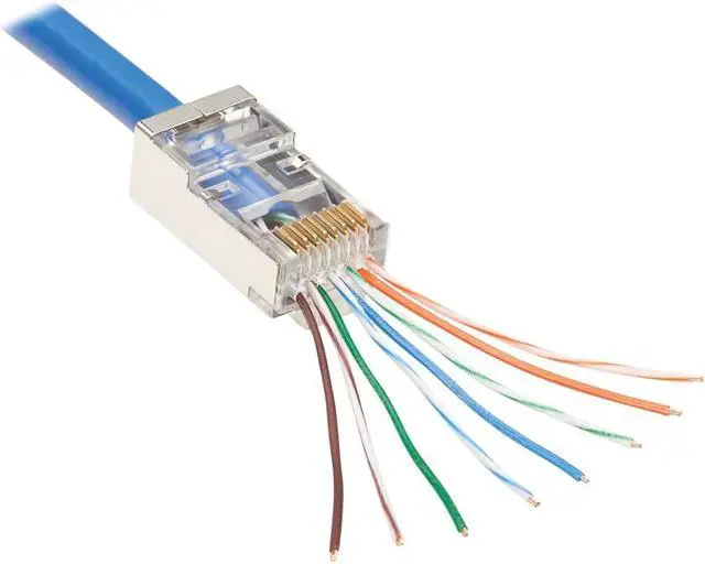 Alt view image 6 of 18 - Tripp Lite Cat6 RJ45 Pass-Through FTP Modular Plug 100 Pack N232100FTP