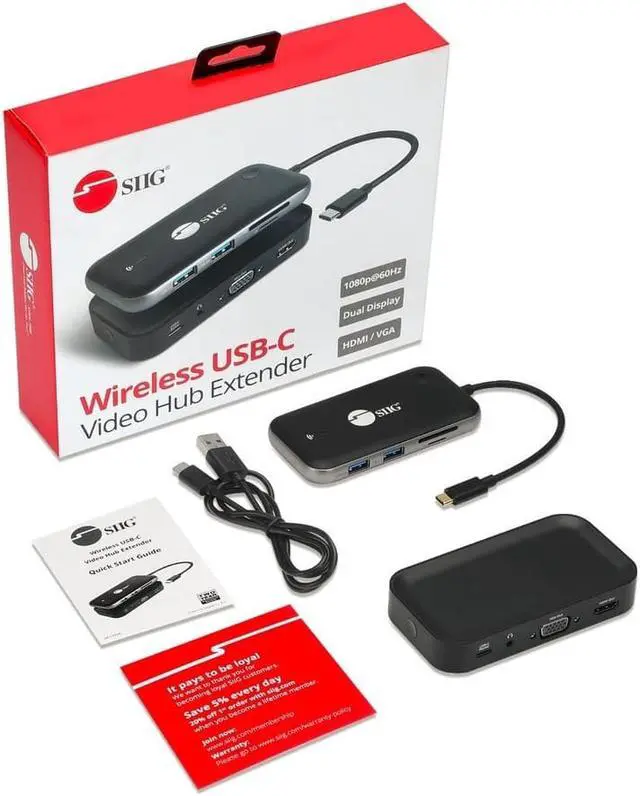 Alt view image 5 of 17 - SIIG AC CEH26P11S1 1080p Wireless USBC Video Hub Extender 32ft Color Box
