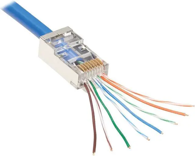 Alt view image 5 of 10 - Tripp Lite Cat6 RJ45 Pass-Through FTP Modular Plug 50 Pack N232050FTP