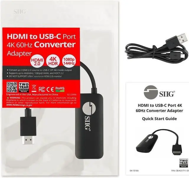 Alt view image 4 of 10 - Siig Hdmi To Usb-C Port 4K 60Hz Converter Adapter