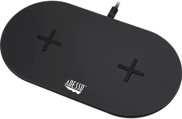 Alt view image 5 of 15 - Adesso AUH-1040 15W Max Dual Wireless 2 Coils Qi-Certified Fast Charging Pad