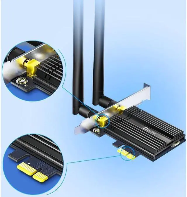 Alt view image 11 of 20 - TP-Link WiFi 6 AX3000 PCIe WiFi Card for PC with Heat Sink (Archer TX50E), Bluetooth 5.0, 802.11AX Dual Band Wireless Adapter with MU-MIMO, Ultra-Low Latency