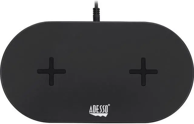 Alt view image 6 of 15 - Adesso AUH-1040 15W Max Dual Wireless 2 Coils Qi-Certified Fast Charging Pad