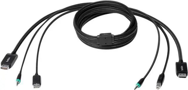 Alt view image 3 of 14 - Belkin 10ft Secure DisplayPort + USB A/B +Audio KVM Combo Cable F1D9019B10T