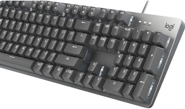 Alt view image 2 of 7 - Logitech K845 Mechanical Illuminated Keyboard, Strong Adjustable Tilt Legs, Compact Size, Aluminum Top Case, 104 Keys, USB Corded, Windows (Logitech Blue Switches)