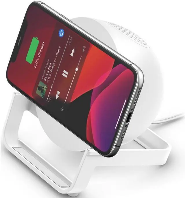Alt view image 2 of 14 - Belkin BOOSTCHARGE Wireless Charging Stand + Speaker
