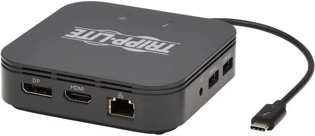 Alt view image 3 of 18 - Tripp Lite MTB3-DOCK-04 Docking Station - for Notebook - 60 W - USB Type C - 4 x USB Ports - Network (RJ-45) - HDMI - DisplayPort - Thunderbolt - Wired