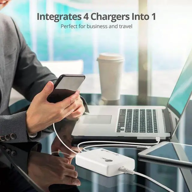 Alt view image 3 of 20 - SIIG AC ACPW1P11S1 100W Dual USBC PD30 PPS  QC 30 Combo Power Charger WH