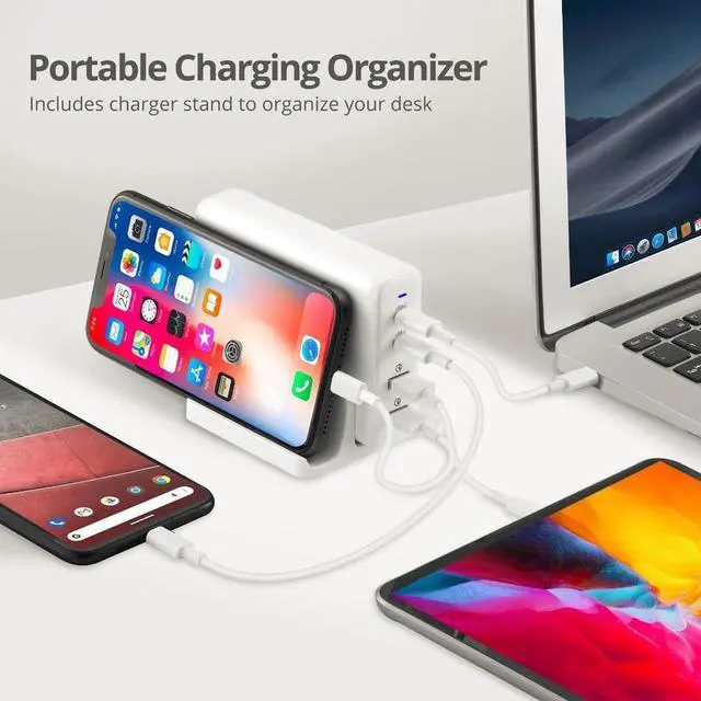 Alt view image 5 of 20 - SIIG AC ACPW1P11S1 100W Dual USBC PD30 PPS  QC 30 Combo Power Charger WH