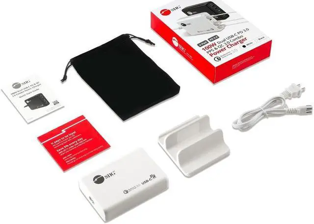 Alt view image 2 of 20 - SIIG AC ACPW1P11S1 100W Dual USBC PD30 PPS  QC 30 Combo Power Charger WH