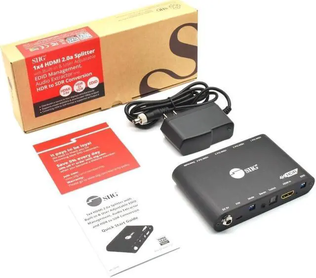 Alt view image 3 of 9 - SIIG 1x4 HDMI 2.0a Splitter