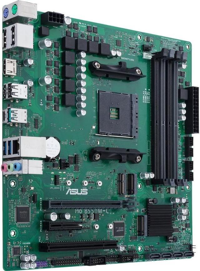 Alt view image 12 of 14 - ASUS PRO B550M-C/CSM AM4 AMD B550 USB 3.0 HDMI Micro ATX AMD Motherboard