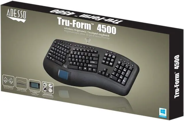 Alt view image 13 of 20 - ADESSO WKB-4500UB WRLS ERGO TOUCHPAD KEYBOARD