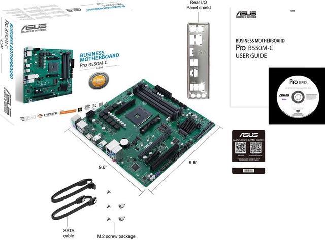 Alt view image 8 of 14 - ASUS PRO B550M-C/CSM AM4 AMD B550 USB 3.0 HDMI Micro ATX AMD Motherboard