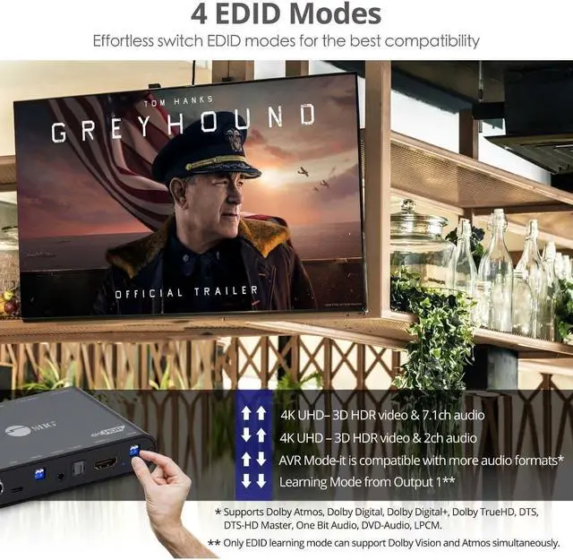 Alt view image 7 of 9 - SIIG 1x4 HDMI 2.0a Splitter