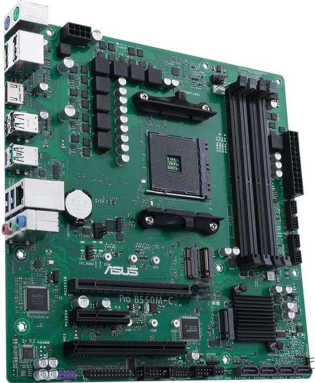 Alt view image 9 of 14 - ASUS PRO B550M-C/CSM AM4 AMD B550 USB 3.0 HDMI Micro ATX AMD Motherboard