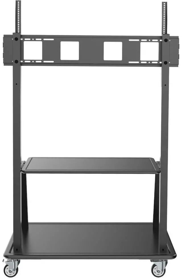 Alt view image 5 of 11 - Tripp Lite DMCS60105XXDD Heavy-Duty Rolling TV Cart - Up to 105" Screen Support - 330.69 lb Load Capacity - 2 x Shelf(ves) - 72.6" Height x 46.2" Width x 26.6" Depth - Floor - Powd