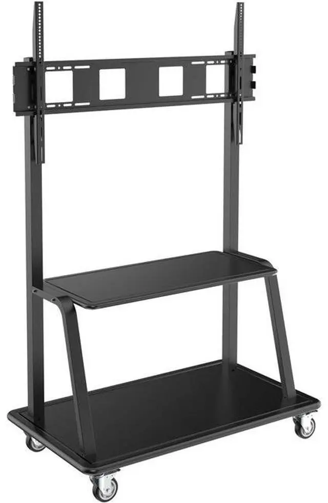 Main image of Tripp Lite DMCS60105XXDD Heavy-Duty Rolling TV Cart - Up to 105" Screen Support - 330.69 lb Load Capacity - 2 x Shelf(ves) - 72.6" Height x 46.2" Width x 26.6" Depth - Floor - Powd